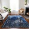 Homeroots 5' X 8' Navy Blue And Denim Blue Abstract Washable Indoor Outdoor Area Rug 577230 - alternate 6