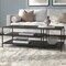 Homeroots 48" Black Steel Coffee Table With Two Shelves 520907 - alternate 3