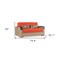 Homeroots 74" Orange Chenille Sleeper Sofa And Toss Pillows With Brown Legs 607196 - alternate 4