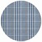 Homeroots 8' Navy Blue Ivory And Brown Round Plaid Washable Indoor Outdoor Area Rug 601490 - alternate 5
