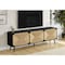 Monarch Specialties Tv Stand, 72 Inch, Media Entertainment Center, Storage Cabinet, Black Laminate, Seagrass-look I 2782 - alternate 3
