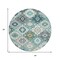 Homeroots 8' Teal Blue Beige And Ivory Round Southwestern Washable Indoor Outdoor Area Rug 632283 - alternate 5