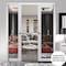 Sartodoors Sliding French Double Pocket Doors, Lucia 1299 White Silk with Mirror, Kit Trims Rail Hardware, S LUCIA1299DP-WS-60 - alternate 3