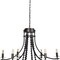 Homeroots Black Candle Style Six Light Metal and Beads Dimmable Chandelier 611361 - alternate 3