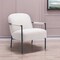 Homeroots 26" Ivory And Black Faux Shearling And Upholstered Arm Chair 556498 - alternate 2
