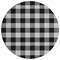Homeroots 8' Black Gray And Ivory Round Plaid Washable Indoor Outdoor Area Rug 595465 - alternate 4