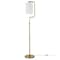 Homeroots 62" Brass Reading Floor Lamp With White Frosted Glass Drum Shade 523408 - alternate 6