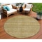 Homeroots 8' Artichoke Green Gold And Beige Round Southwestern Washable Indoor Outdoor Area Rug 615946 - alternate 1