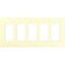 Lutron Designer Wall Plates, Number of Gangs: 5 Thermoset, Gloss Finish, Almond CW-5-AL - alternate 1