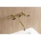 Kingston Brass Double-Handle Wall Mount Bathroom Faucet, Brushed Brass KS1217PKL - alternate 6