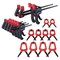 Powertec 6in & 12in Bar Clamps, Spreaders 6PK & 2-4in Spring Clamps 10PK, Trigger Clamps & Plastic Clips Set 71941N - alternate 1