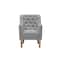 Homeroots 32" Gray And Brown Linen Tufted Arm Chair 534147 - alternate 1