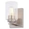 Vaxcel Park Ridge 4.75 in. 1-Light Nickel Bathroom Vanity Fixture, Clear Glass Shade W0524 - alternate 1