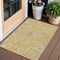 Homeroots 3' X 5' Gold Beige And Fern Green Floral Washable Indoor Outdoor Area Rug 589464 - alternate 1