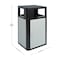 Flash Furniture Brooks 31.4G Steel Trash Can w/Locking Access Door and Removable Inner Fiberglass Bin, Black/Silver UB-OTB-67W-BLK-SLV-GG - alternate 2