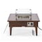 Leisuremod Walbrooke Patio Aluminum Square Slats Design Fire Pit Side Table with Lid & Fire Glass, Brown WBRS-27-GL - alternate 6