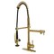 Kingston Brass Single-Handle Deck-Mount Pre-Rinse Kitchen Faucet with Pot Filler, Brushed Brass LS8503DL - alternate 1