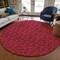 Homeroots 8' Red Black And Ivory Round Geometric Washable Indoor Outdoor Area Rug 596760 - alternate 4