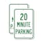 Signmission 20 Minute Parking, 18'' X 24'' 2 Signs, Heavy Gauge Aluminum, 2PK A-1824-2PACK-24493 - alternate 1