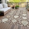 Homeroots 10' X 14' Brown Gray And Ivory Damask Washable Indoor Outdoor Area Rug 599405 - alternate 8