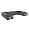 Homeroots Dark Gray Italian Leather Power Reclining U Shaped Ten Piece Corner Sectional With Console 634690 - alternate 9