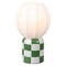 Jonathan Y Valarie 10.25" Contemporary Modern Checkerboard Ceramic w/Ribbed Cocoon Globe Shade LED Mini Table L JYL4203D - alternate 1