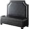 Homeroots 54" Espresso Faux Leather Settee With Chocolate Legs 285684 - alternate 4