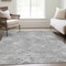 Homeroots 3' X 5' Gray And Silver Geometric Washable Indoor Outdoor Area Rug 588310 - alternate 3