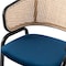 Leisuremod Ervilla Dining Chair with Stainless Steel Legs Velvet Seat and Wicker Back, Navy Blue EC20NBU - alternate 3