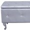 Homeroots 38in Silver Faux Leather Storage Bench With Flip Top 302893 - alternate 3