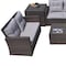 Homeroots Six Piece Outdoor Brown Metal Sofa Seating Group With Cushions 372323 - alternate 2