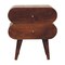 Homeroots 20" Brown Solid Wood Round Two Drawer Nightstand 651521 - alternate 1