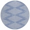 Homeroots 8' Denim Blue And Ivory Round Geometric Washable Indoor Outdoor Area Rug 598552 - alternate 5