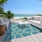 Homeroots 10' X 14' Teal Blue Ivory And Green Abstract Washable Indoor Outdoor Area Rug 600575 - alternate 7