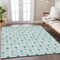 Homeroots 3' X 5' Teal Blue And Ivory Geometric Washable Indoor Outdoor Area Rug 595775 - alternate 4