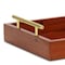 Homeroots 16" Brown And Gold Solid Wood Handmade Serving Tray With Handles 625663 - alternate 3