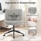 Simple Deluxe Criss Cross Legged Chair with Wheels, Armless PU Leather Office Desk Chair Wide Seat, Swivel Rollin 3A88FNCHAR7295GRY - alternate 5