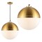 Jonathan Y Remy 15.75" Adjustable Iron/Glass Art Deco Mid-Century Globe LED Pendant, Brass Gold JYL9531A - alternate 8