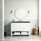 James Martin Vanities Breckenridge 48'' S Vanity, Bright White w/ Parisien Bleu Top w/FreePower Wireless Charger 330-V48-BW-FPBL - alternate 4