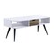 Homeroots 44" White and Black Melamine Veneer And Metal Coffee Table With Drawer And Shelf 490563 - alternate 1