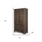 Homeroots 40in Dark Brown Solid Wood Curio Cabinet With Two Doors And Three Drawers 611050 - alternate 3