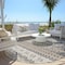Homeroots 8' Taupe Beige And Gray Round Quatrefoil Washable Indoor Outdoor Area Rug 583260 - alternate 6