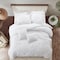 Homeroots White King Polyester 140 Thread Count Washable Down Comforter Set 528977 - alternate 4