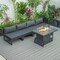 Leisuremod Chelsea 5-Pc Aluminum Sectional & Fire Pit Set, Weather-Resistant, 6-Person CSFBL-4BL - alternate 6