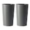 Homeroots Set of Two Light Gray Heavy Duty Plastic Cylindrical Planter Pots 719626 - alternate 1