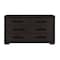 Homeroots 60" Brown Wood Six Drawer Double Dresser 633701 - alternate 4