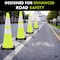 Traffic Kontrol 28in Traffic Safety Cone - 7 Lbs - Lime - 6in +4in Hi Intensity Reflective Collars - 1PC TKTC-28-7-LM-2C - alternate 5