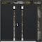 Vdomdoors Aluminum Double Doors Cynex 6777 Black 1 Sidelight and Top Transom Mirrored Clear Glass Modern Pain CYNEX6777DEXD-BLK-W72+14xH96+16-LH-O - alternate 1