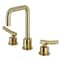 Kingston Brass Widespread Bathroom Faucet with Push Pop-Up Drain, Brushed Brass KS1457TKL - alternate 1