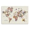 Homeroots 24" x 16" Fun Floral Map of the World Canvas Wall Art 399063 - alternate 1